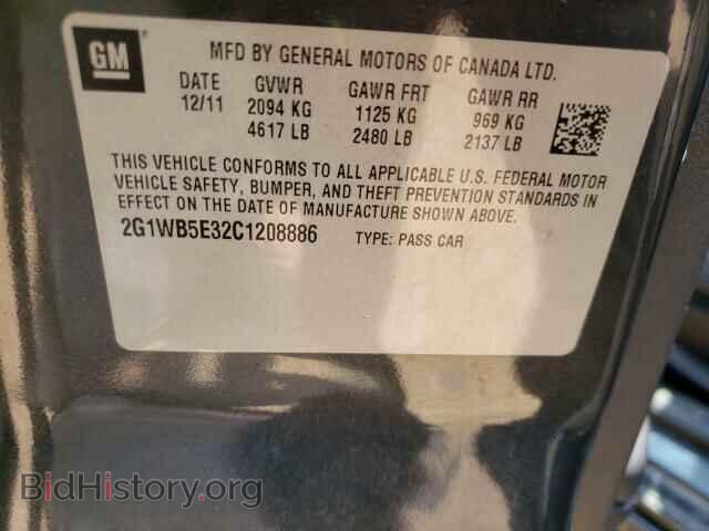2012 CHEVROLET IMPALA - VIN: 2G1WB5E32C1208886 - Фото 10