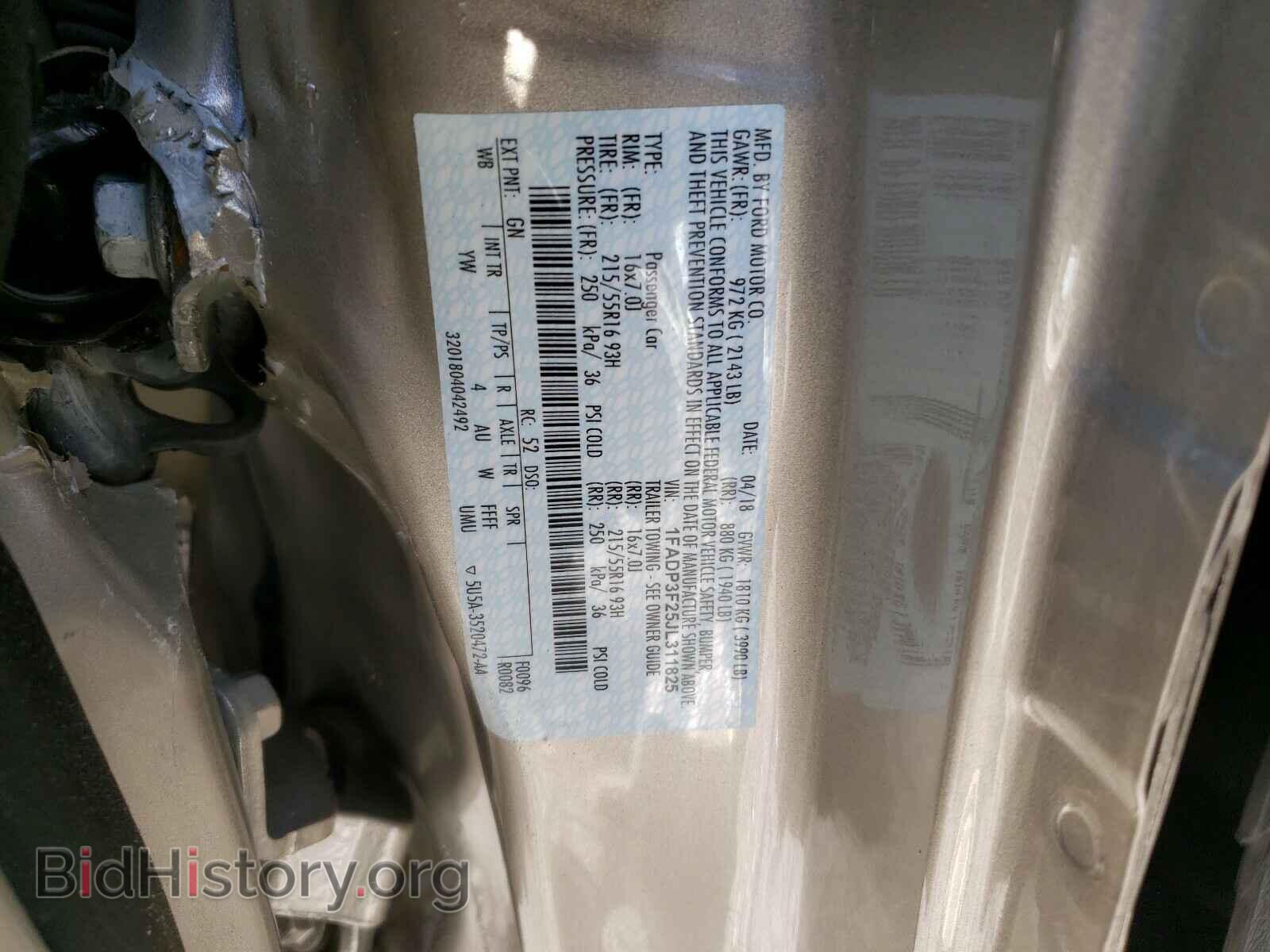 2018 FORD FOCUS - VIN: 1FADP3F25JL311825 - Фото 10
