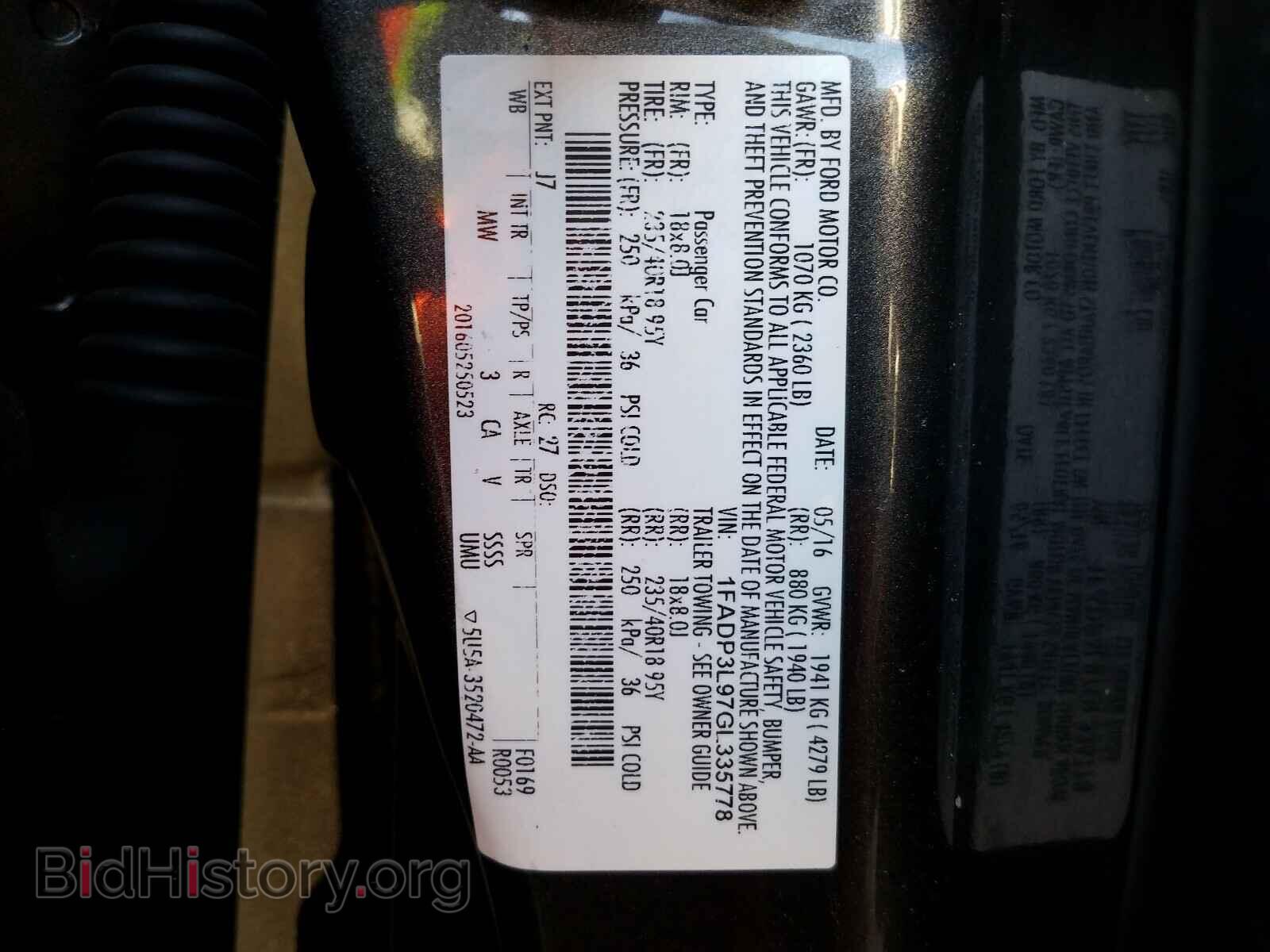 2016 FORD FOCUS - VIN: 1FADP3L97GL335778 - Фото 10