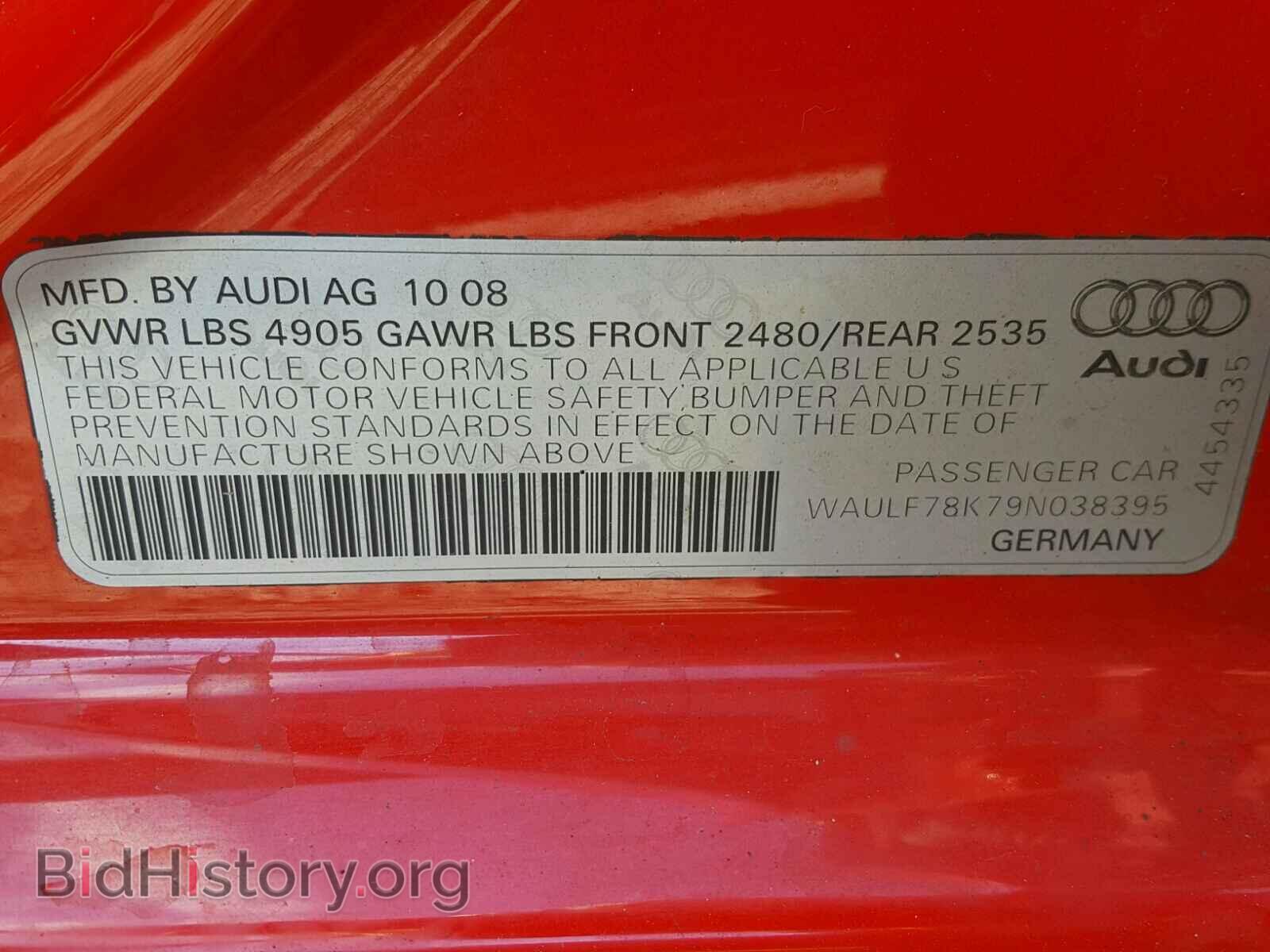 2009 AUDI A4 - VIN: WAULF78K79N038395 - Фото 10