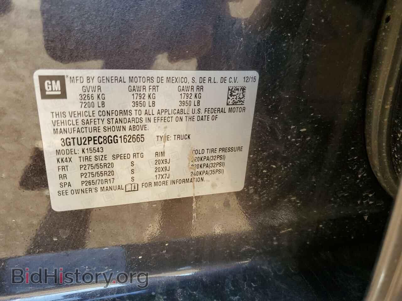 2016 GMC SIERRA - VIN: 3GTU2PEC8GG162665 - Фото 12