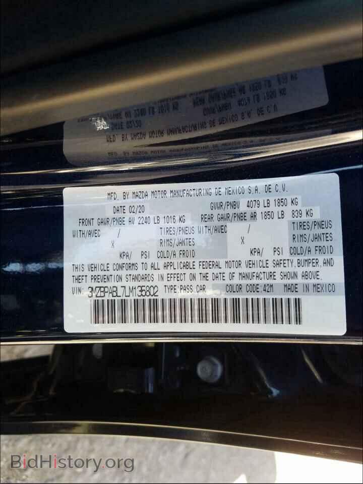 2020 MAZDA 3 - VIN: 3MZBPABL7LM135802 - Фото 10