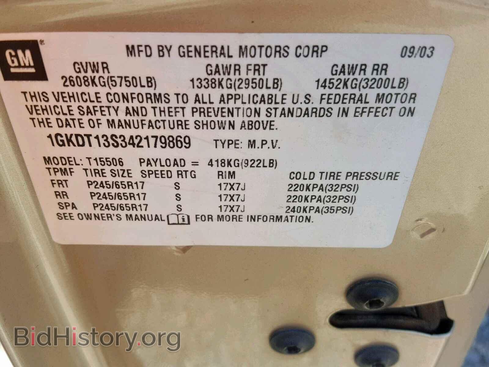 2004 GMC ENVOY - VIN: 1GKDT13S342179869 - Фото 10