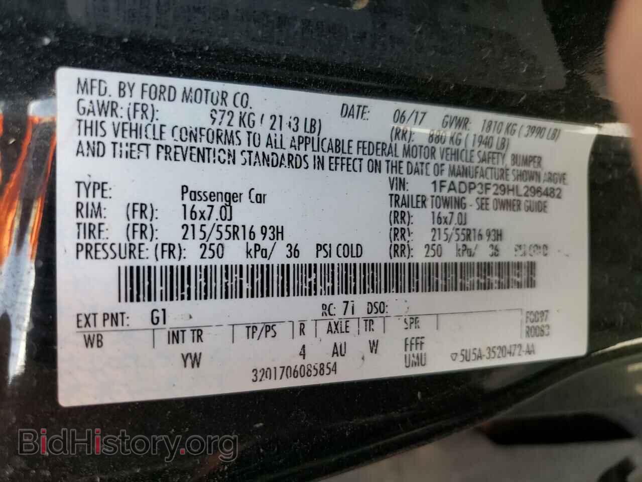 2017 FORD FOCUS - VIN: 1FADP3F29HL296482 - Фото 10