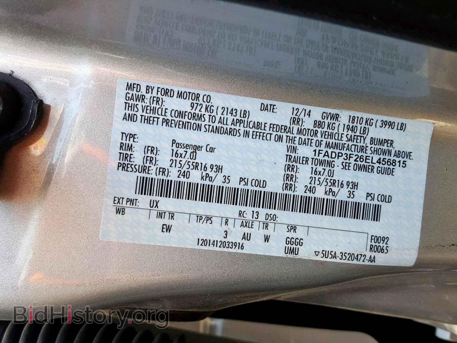 2014 FORD FOCUS SE - VIN: 1FADP3F26EL456815 - Фото 10