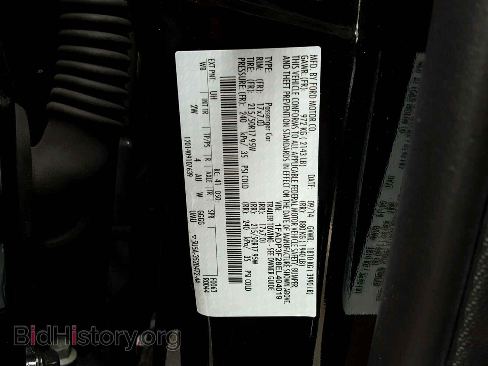 2014 FORD FOCUS - VIN: 1FADP3F28EL404019 - Photo 10