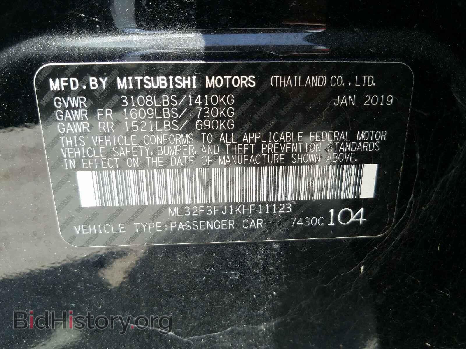2019 MITSUBISHI MIRAGE - VIN: ML32F3FJ1KHF11123 - Фото 10