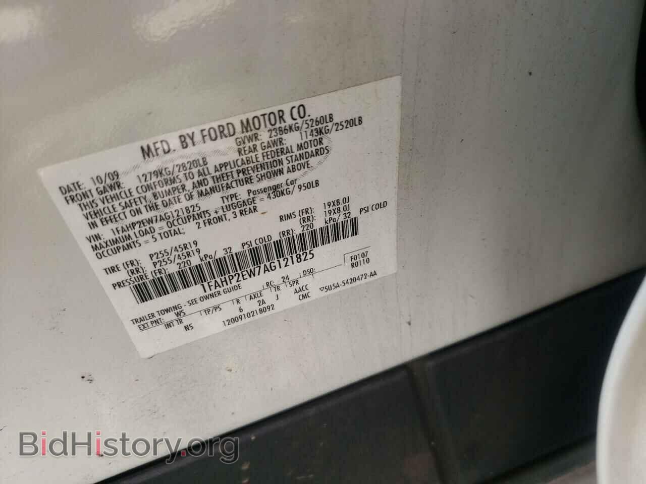 2010 FORD TAURUS - VIN: 1FAHP2EW7AG121825 - Photo 10