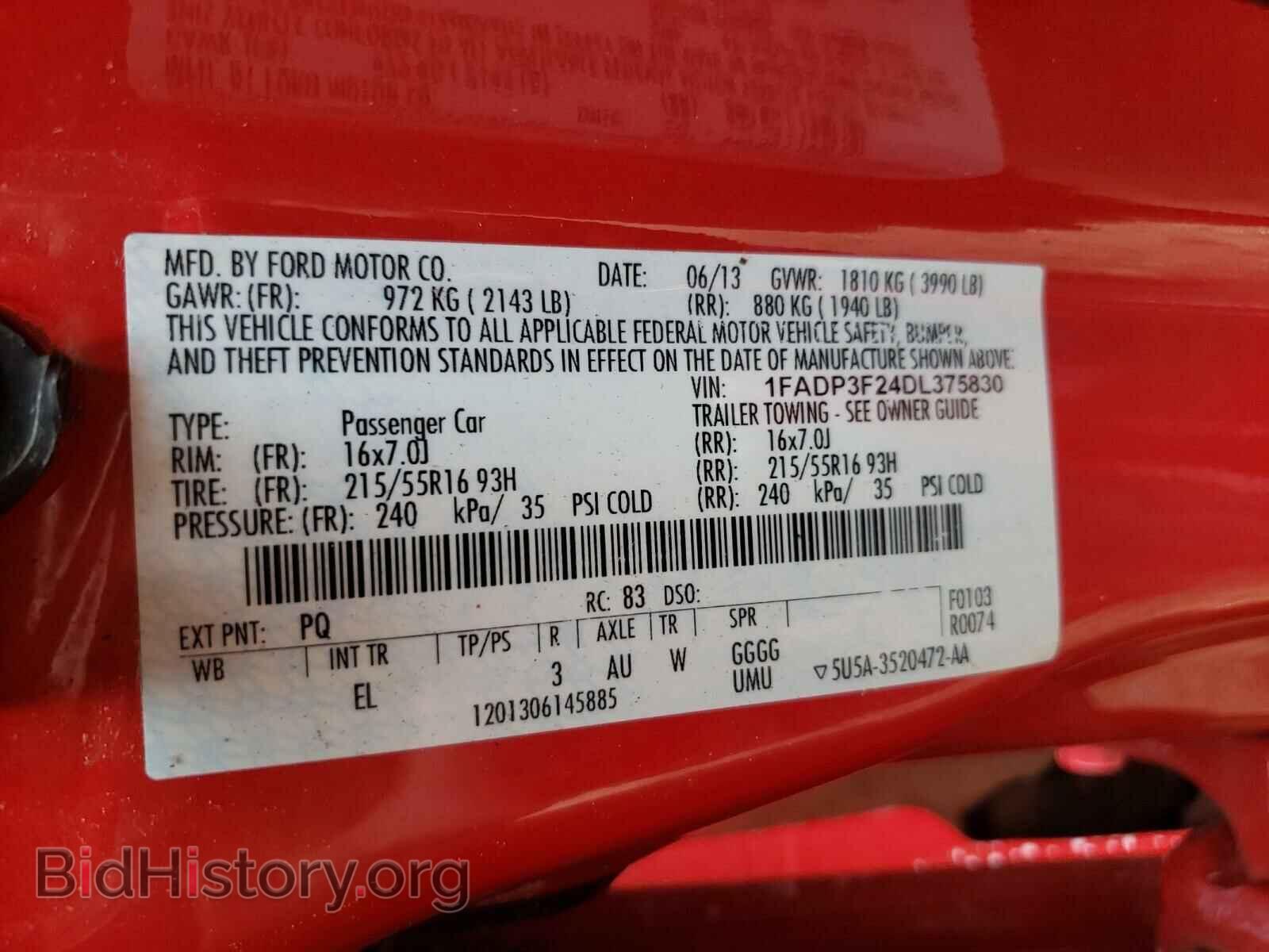 2013 FORD FOCUS - VIN: 1FADP3F24DL375830 - Фото 10