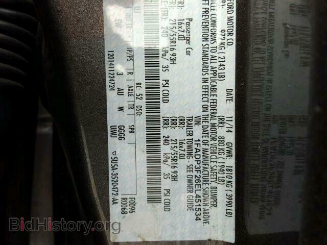 2014 FORD FOCUS - VIN: 1FADP3F26EL451534 - Фото 10