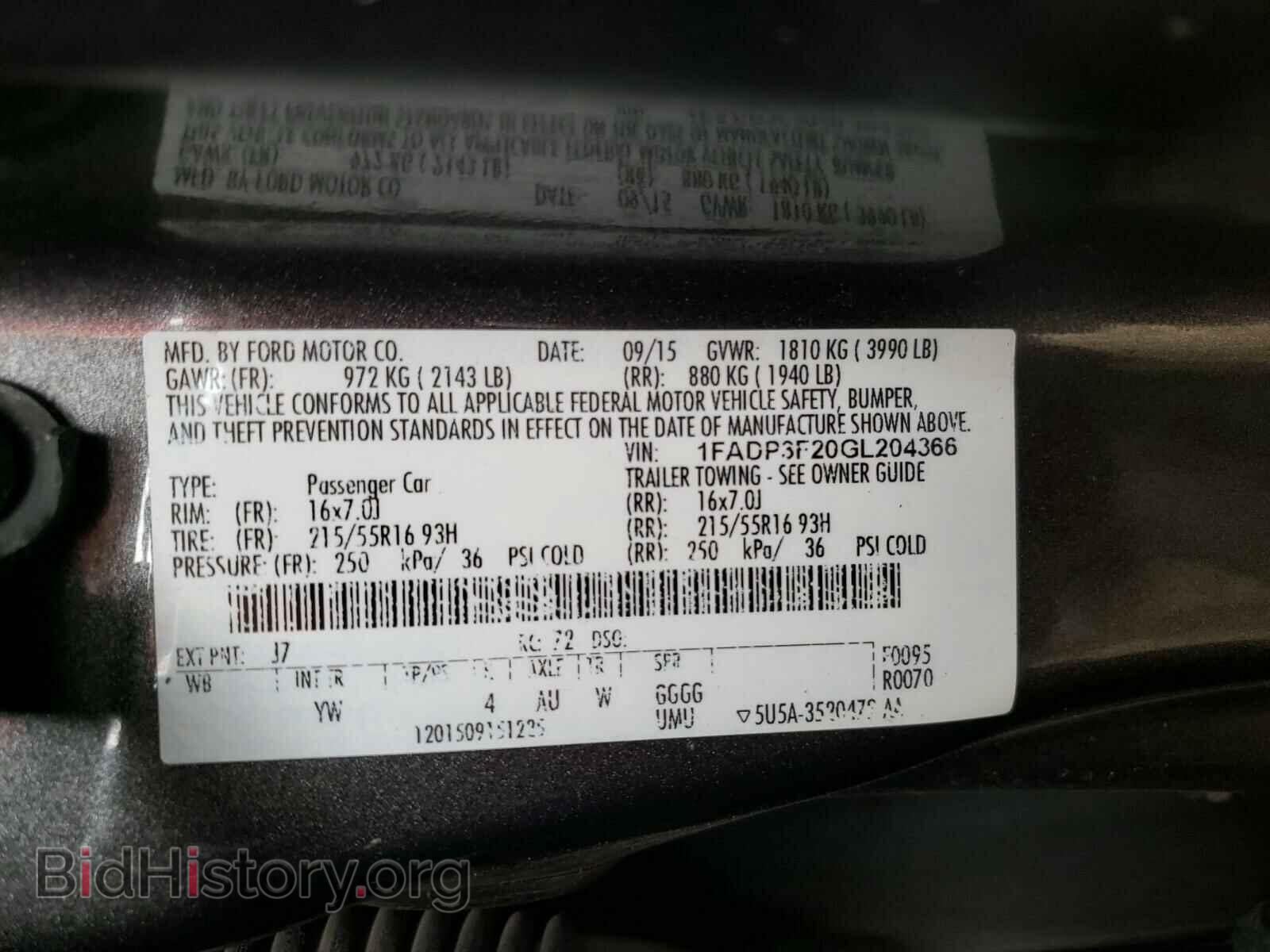 2016 FORD FOCUS - VIN: 1FADP3F20GL204366 - Photo 10