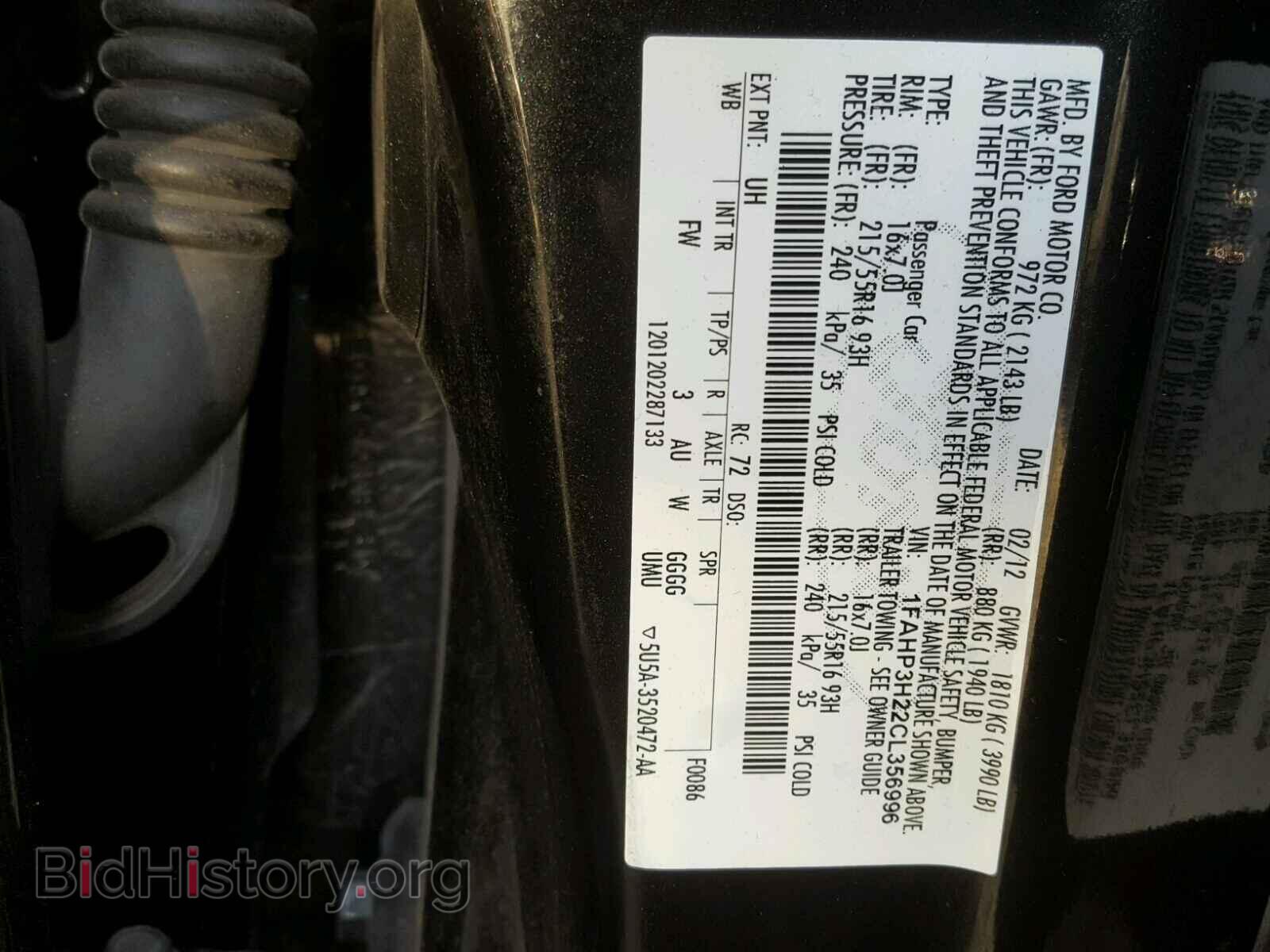 2012 FORD FOCUS - VIN: 1FAHP3H22CL356996 - Фото 10
