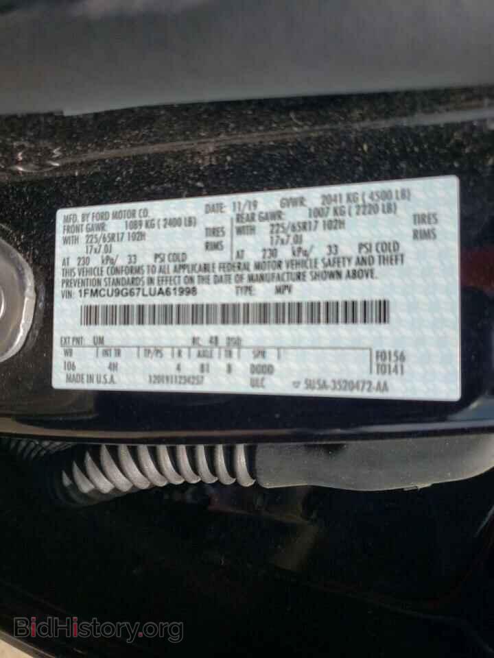 2020 FORD ESCAPE - VIN: 1FMCU9G67LUA61998 - Фото 10