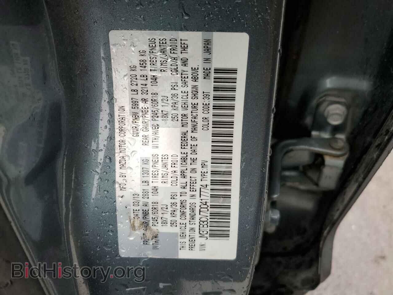 2013 MAZDA CX-9 - VIN: JM3TB3CV7D0417774 - Фото 13