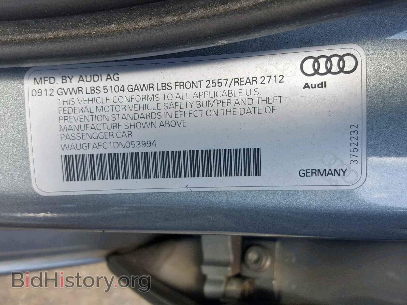 2013 AUDI A6 - VIN: WAUGFAFC1DN053994 - Фото 10