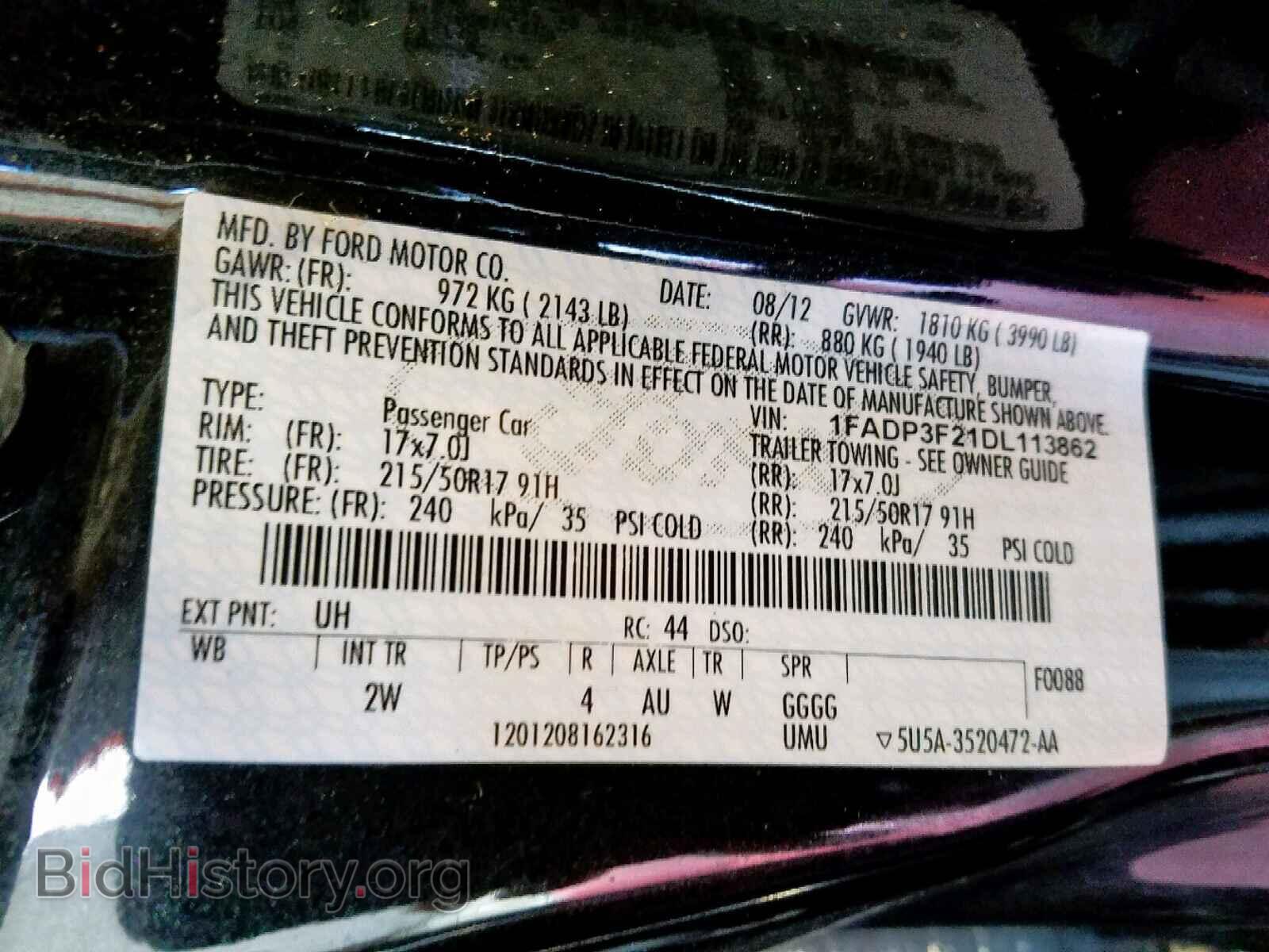 2013 FORD FOCUS SE - VIN: 1FADP3F21DL113862 - Фото 10