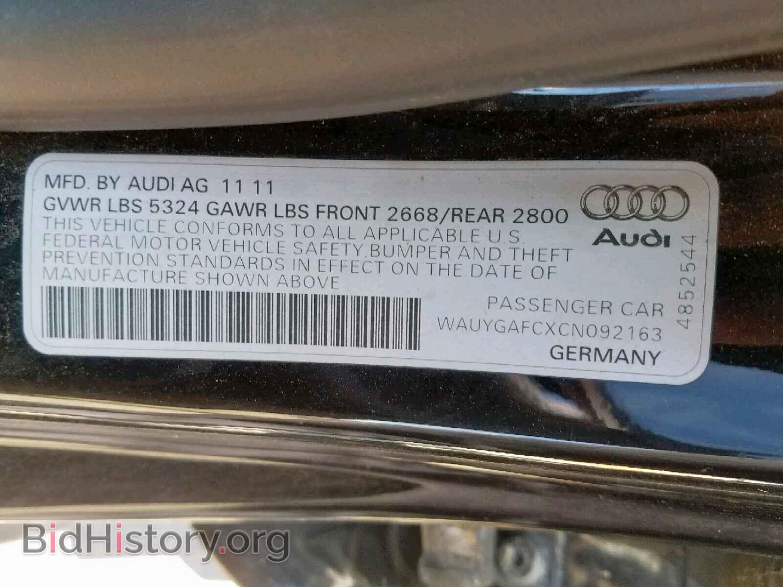 2012 AUDI A7 - VIN: WAUYGAFCXCN092163 - Фото 10