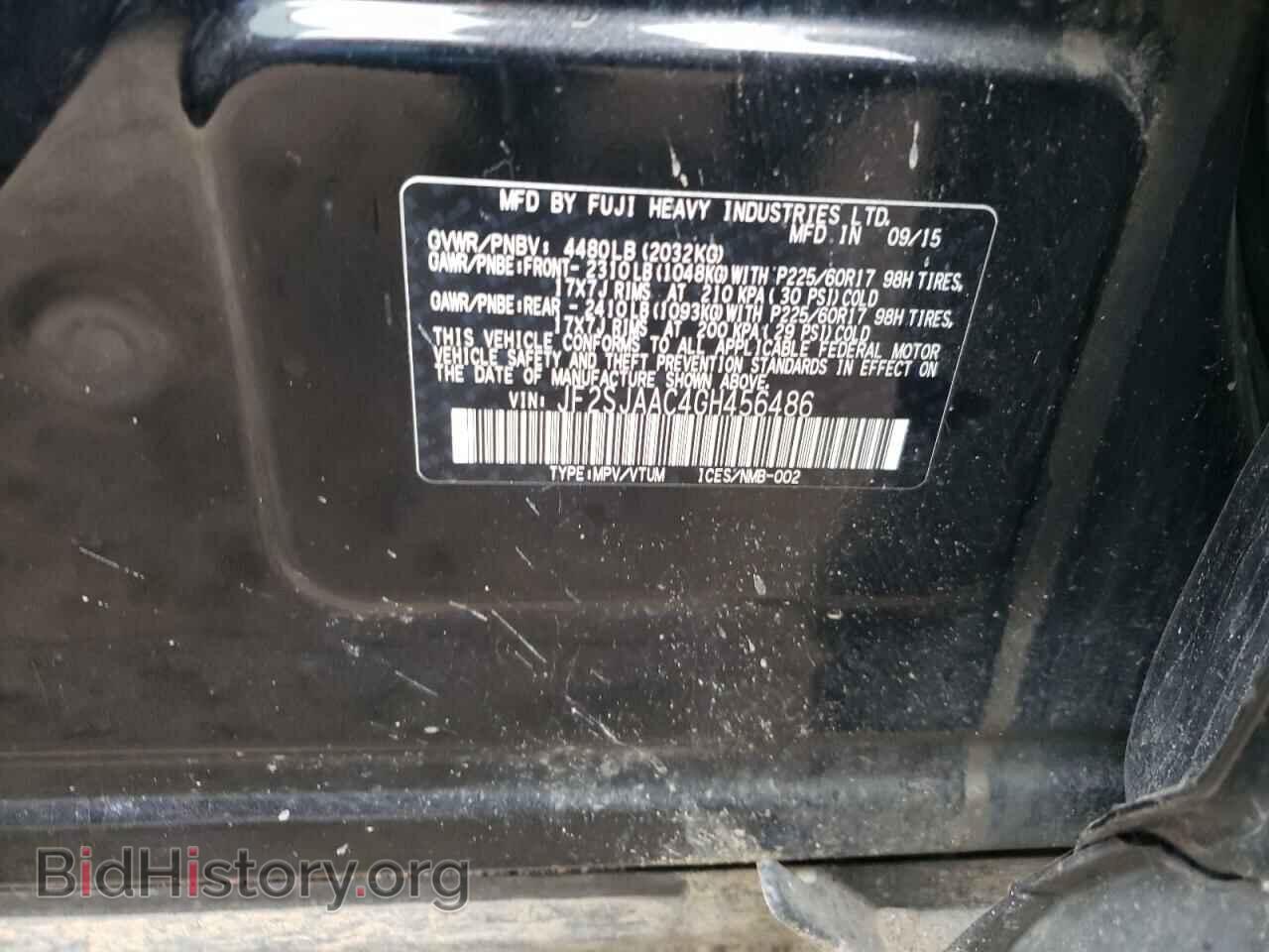 2016 SUBARU FORESTER - VIN: JF2SJAAC4GH456486 - Фото 10