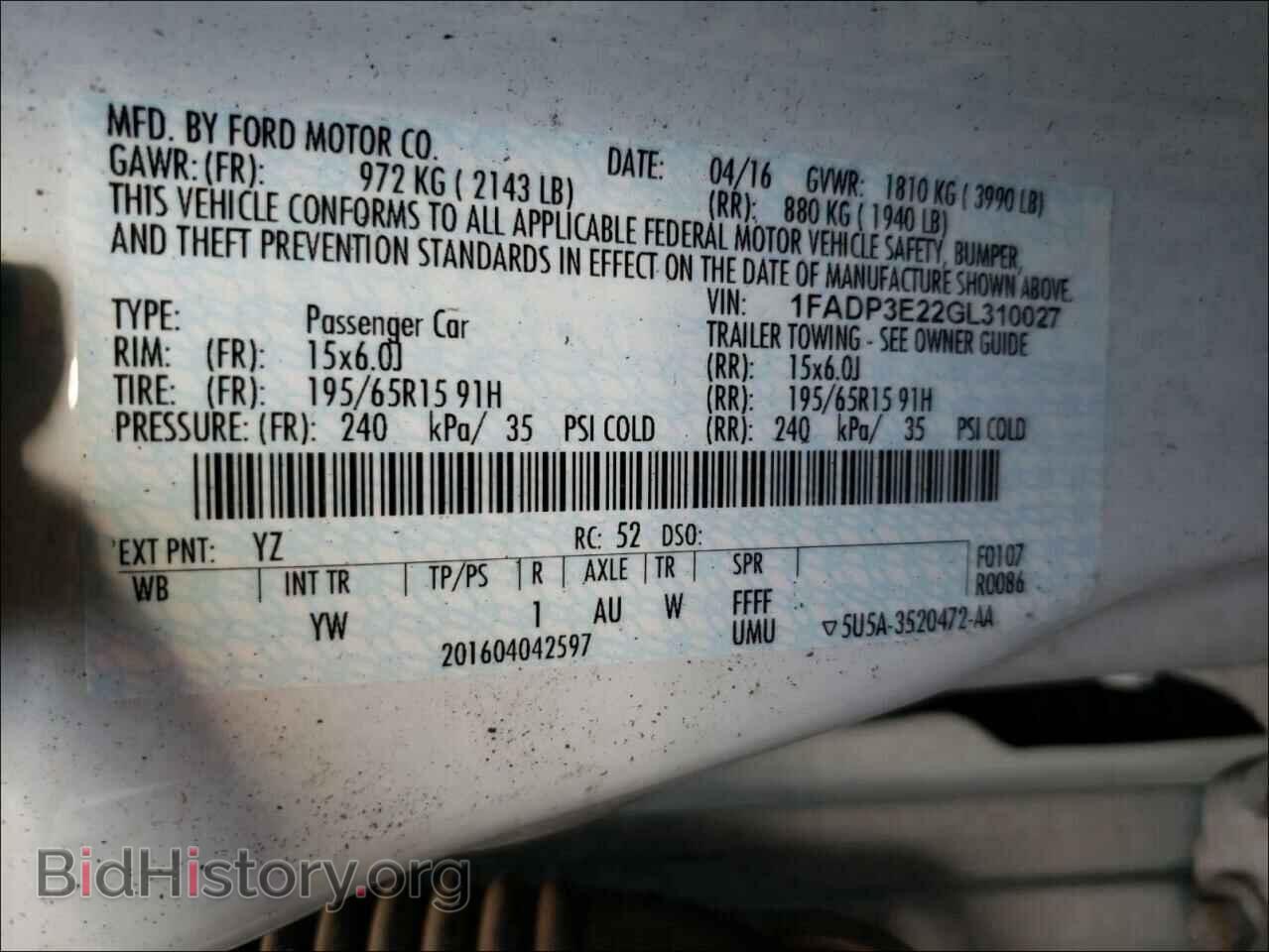 2016 FORD FOCUS - VIN: 1FADP3E22GL310027 - Photo 10