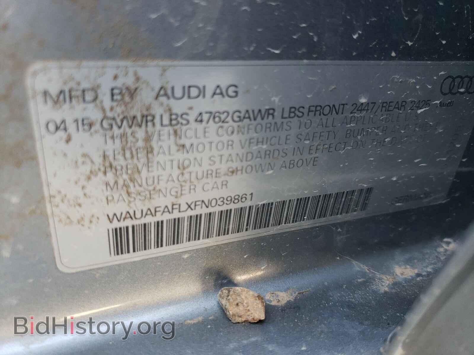 2015 AUDI A4 - VIN: WAUAFAFLXFN039861 - Фото 10