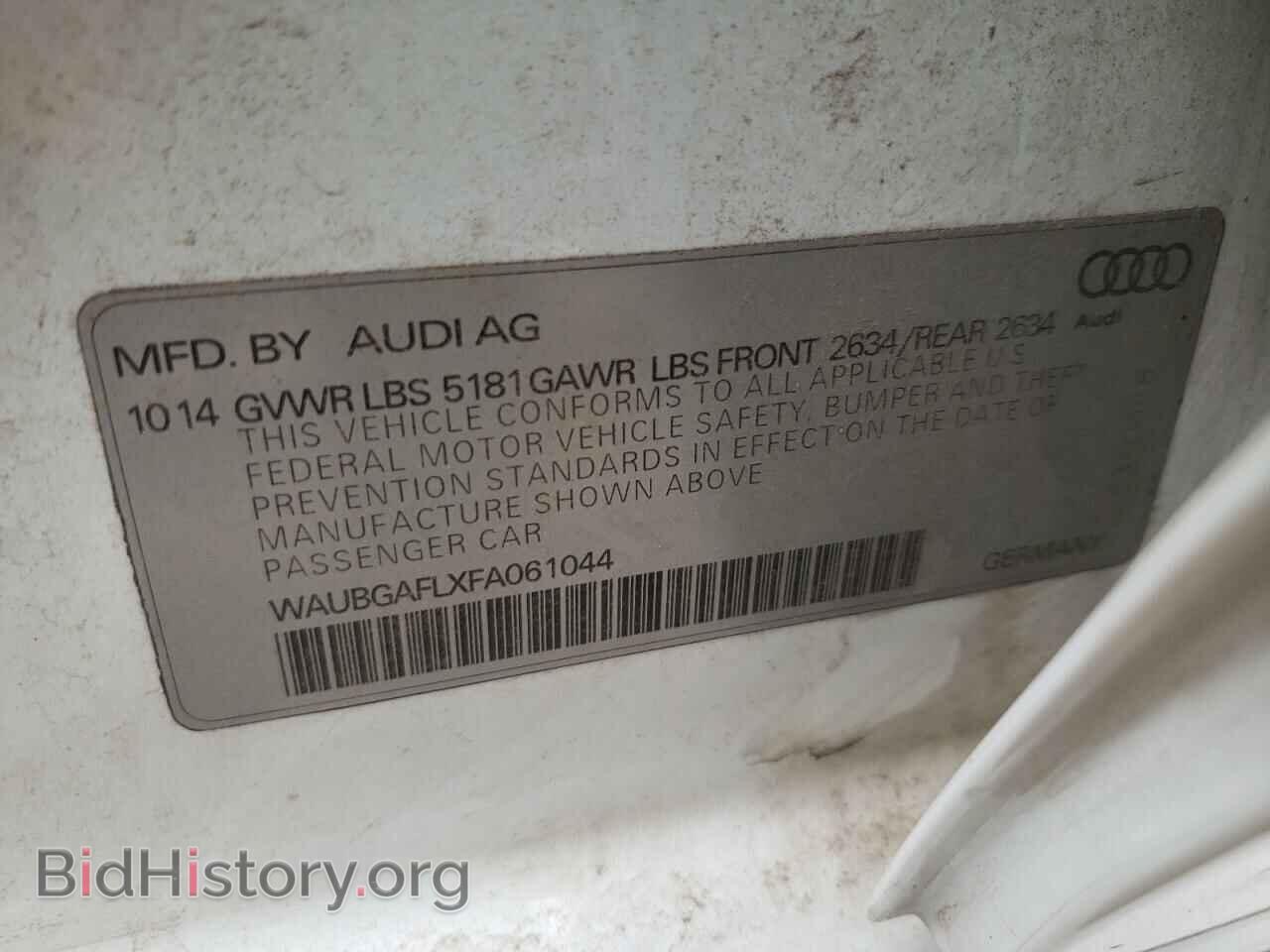 2015 AUDI S4/RS4 - VIN: WAUBGAFLXFA061044 - Фото 10