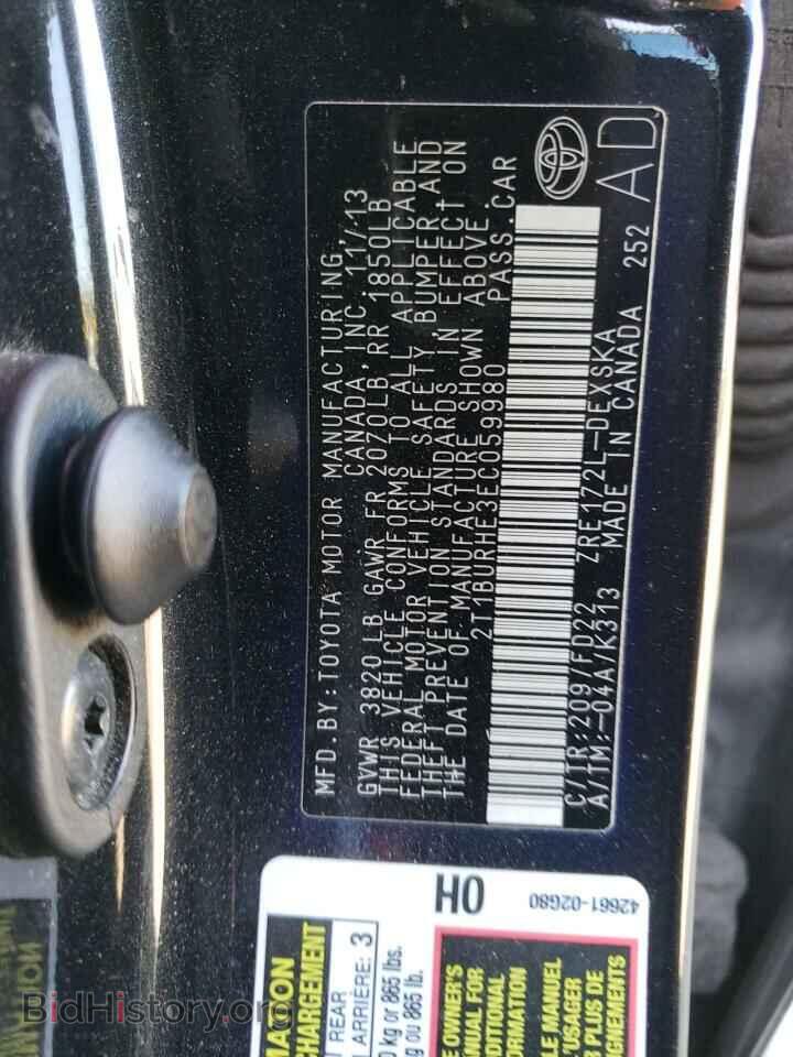 2014 TOYOTA COROLLA - VIN: 2T1BURHE3EC059980 - Фото 12
