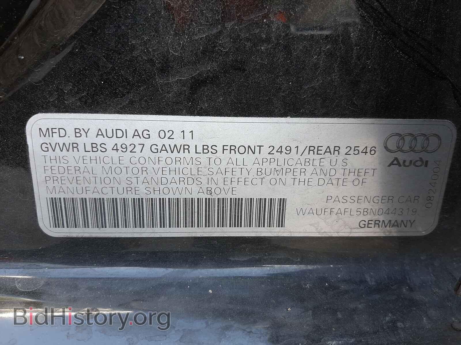 2011 AUDI A4 - VIN: WAUFFAFL5BN044319 - Photo 10
