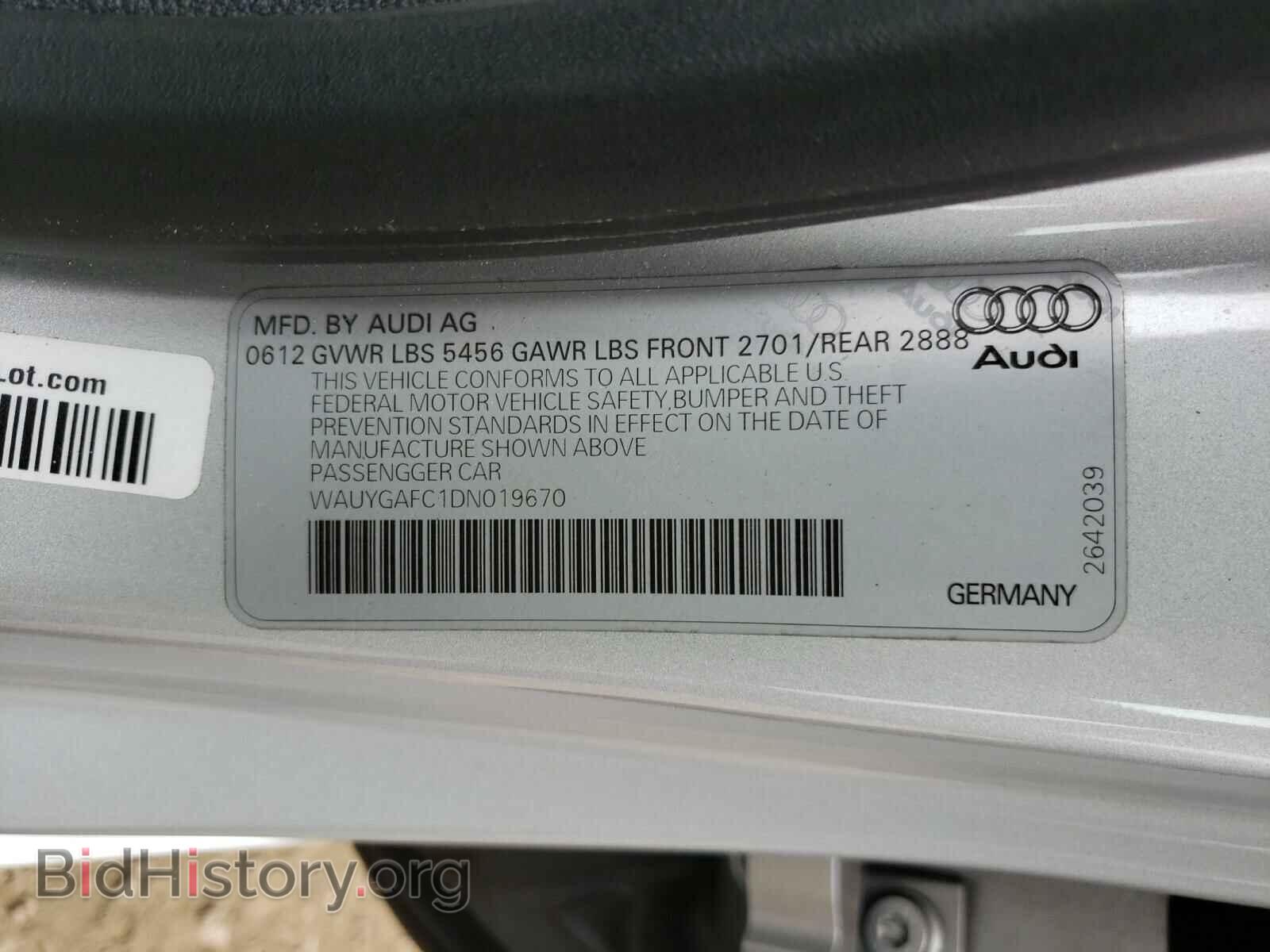 2013 AUDI A7 - VIN: WAUYGAFC1DN019670 - Фото 10