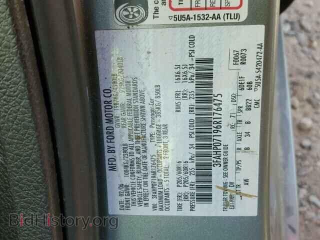 2006 FORD FUSION - VIN: 3FAHP07196R176475 - Фото 10