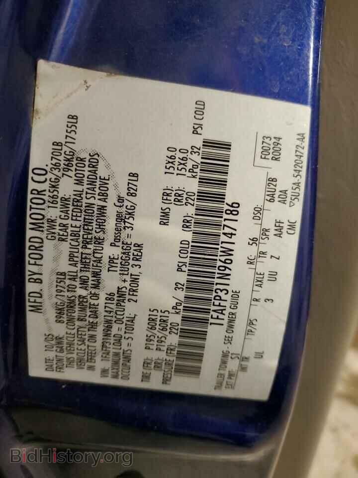 2006 FORD FOCUS - VIN: 1FAFP31N96W147186 - Фото 12
