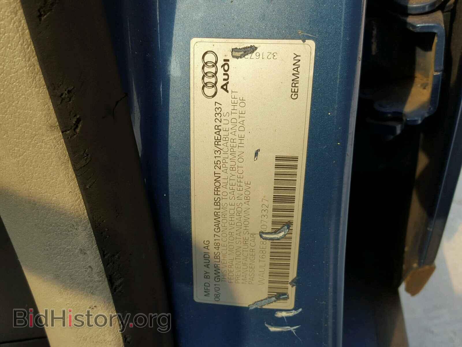 2002 AUDI A4 - VIN: WAULT68E82A073327 - Photo 10