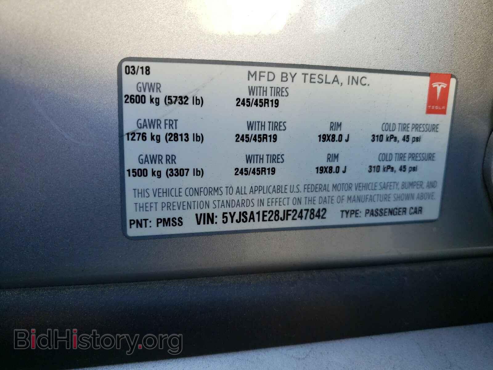 2018 TESLA MODEL S - VIN: 5YJSA1E28JF247842 - Photo 10