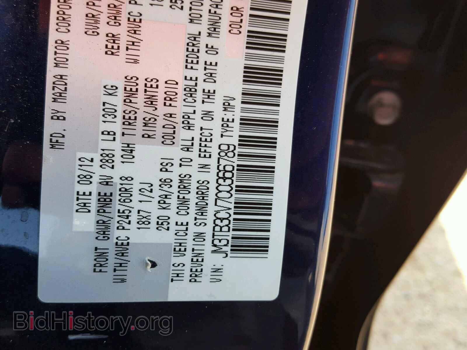 2012 MAZDA CX-9 - VIN: JM3TB3CV7C0366789 - Фото 10
