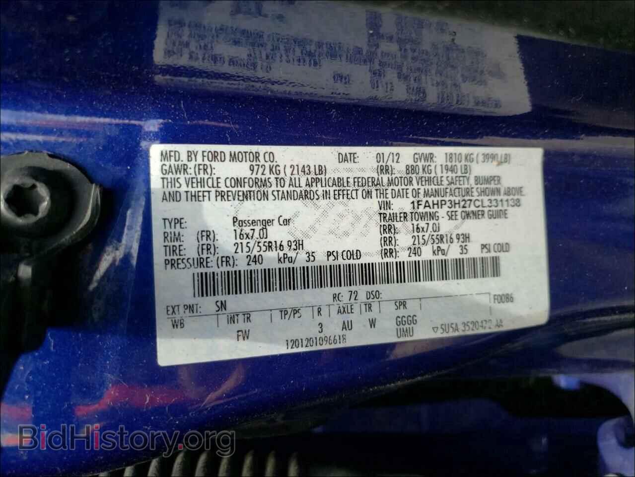 2012 FORD FOCUS - VIN: 1FAHP3H27CL331138 - Фото 10