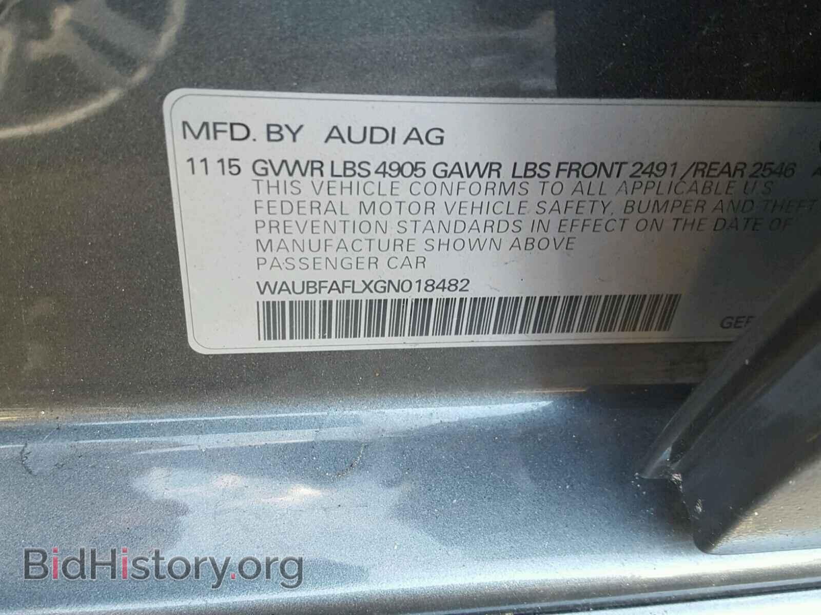 2016 AUDI A4 - VIN: WAUBFAFLXGN018482 - Фото 10