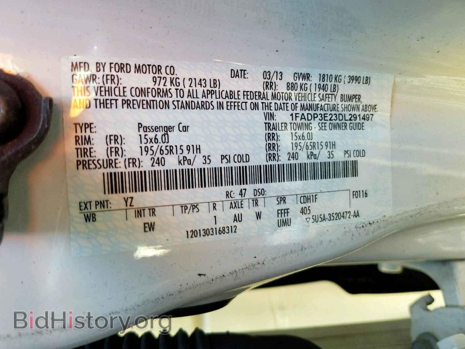 2013 FORD FOCUS - VIN: 1FADP3E23DL291497 - Фото 10
