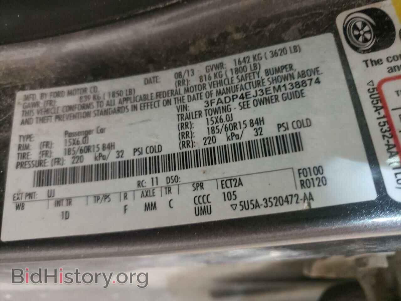 2014 FORD FIESTA - VIN: 3FADP4EJ3EM138874 - Фото 13