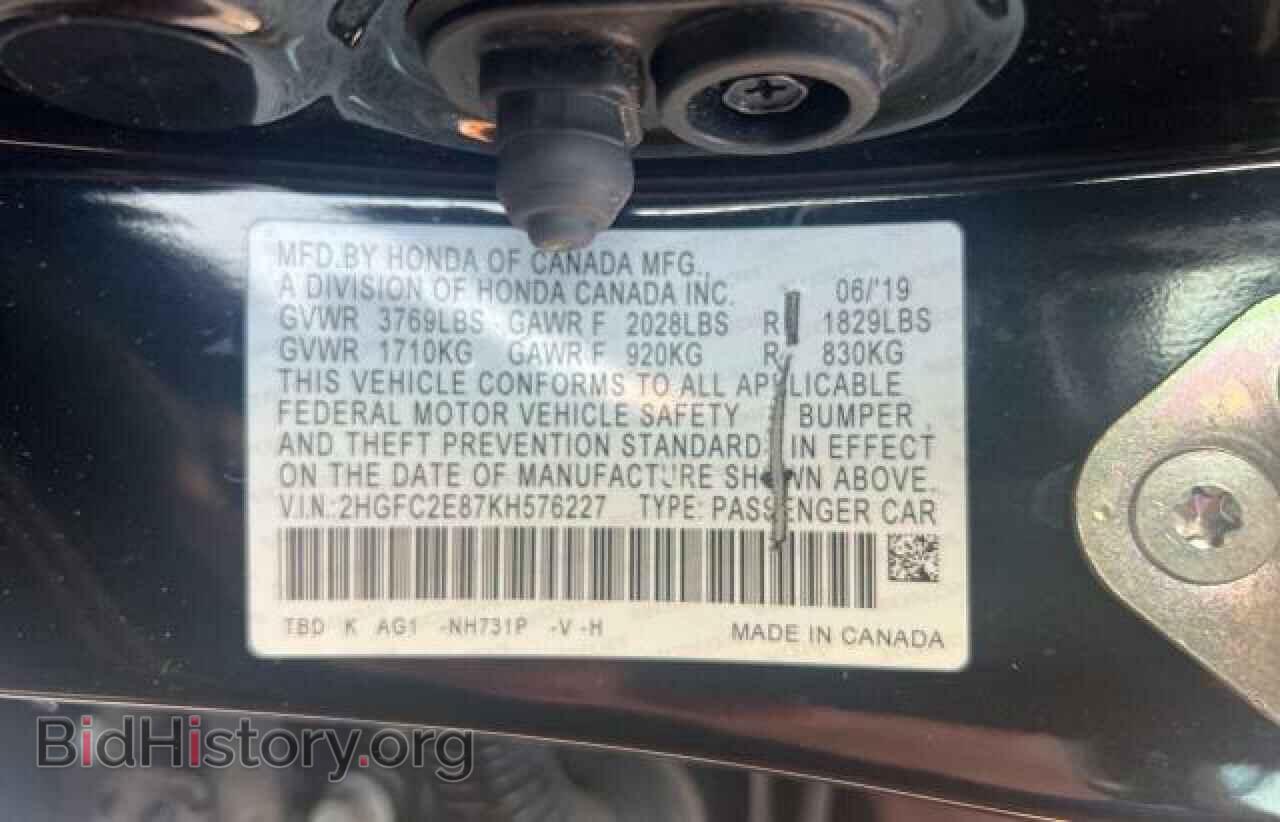 2019 HONDA CIVIC - VIN: 2HGFC2E87KH576227 - Фото 10