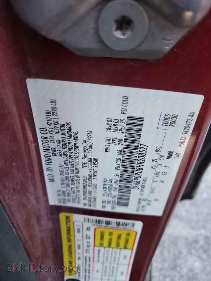 2017 FORD FUSION - VIN: 3FA6P0RU8HR208527 - Фото 12