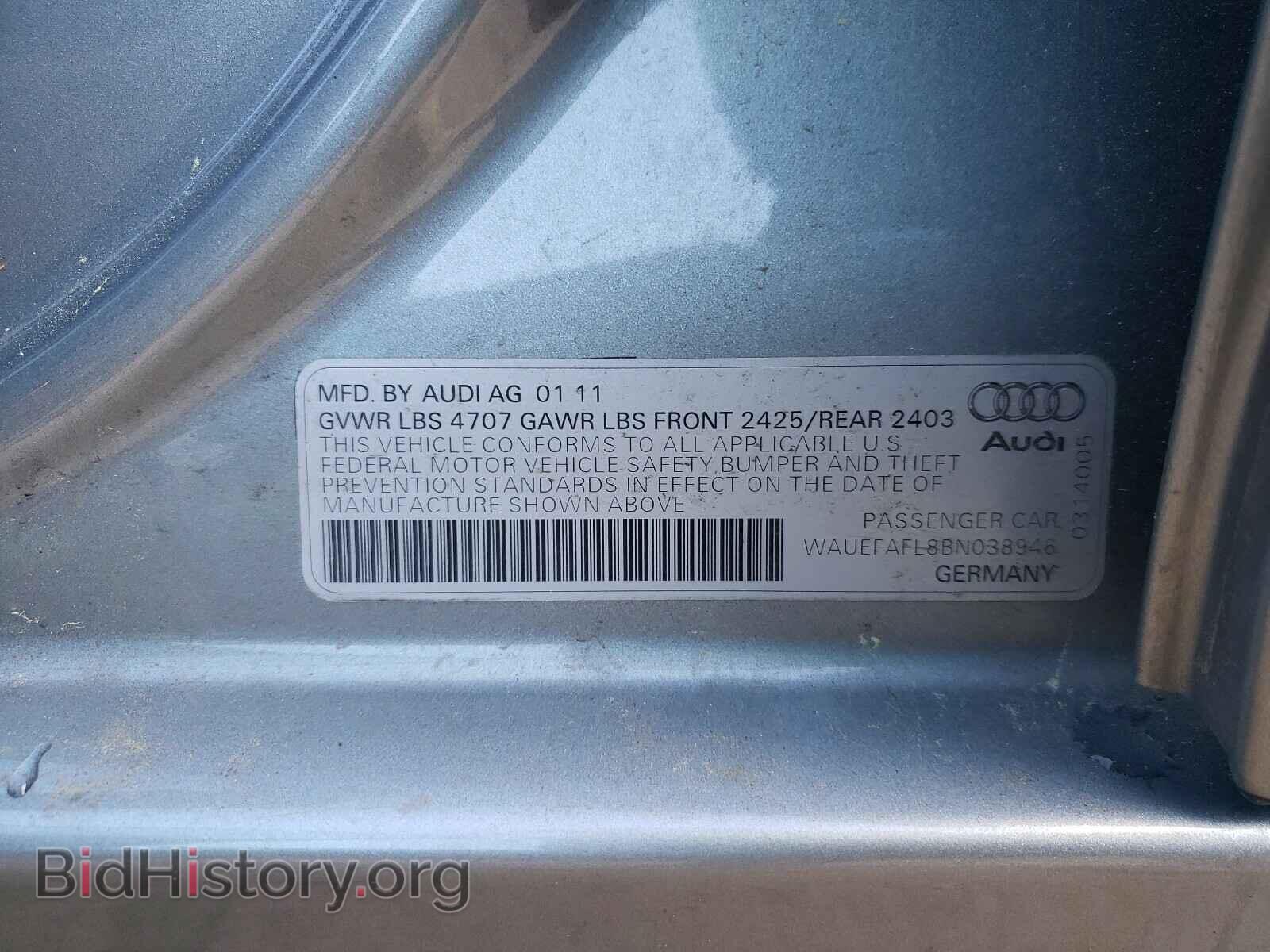 2011 AUDI A4 - VIN: WAUEFAFL8BN038946 - Фото 10