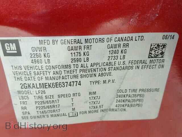 2014 GMC TERRAIN - VIN: 2GKALMEK6E6374774 - Photo 10