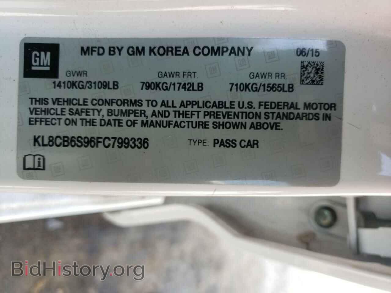 2015 CHEVROLET SPARK - VIN: KL8CB6S96FC799336 - Фото 10
