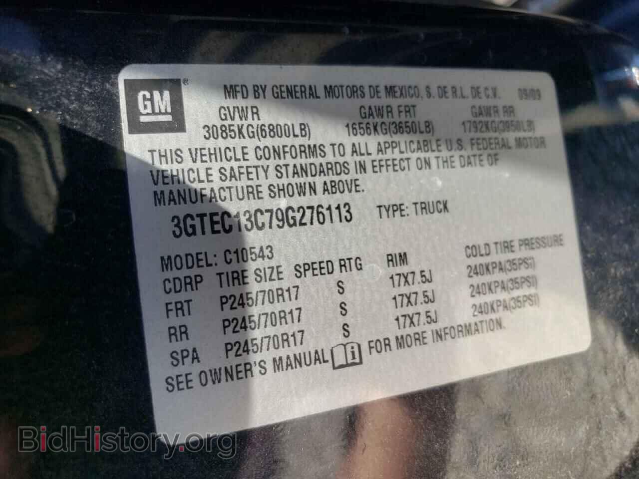 2009 GMC SIERRA - VIN: 3GTEC13C79G276113 - Photo 10