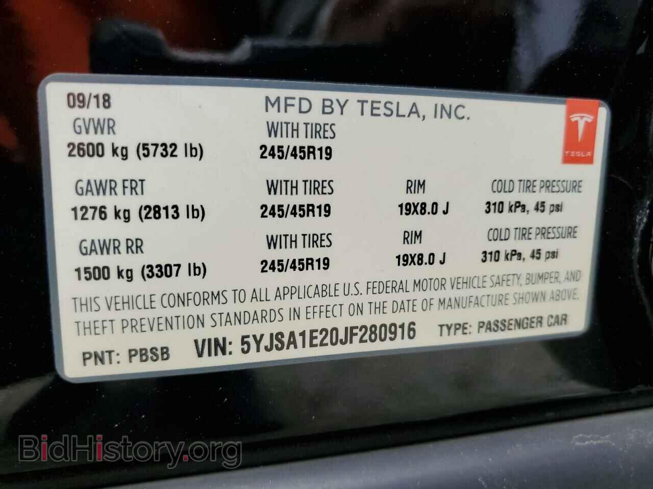 2018 TESLA MODEL S - VIN: 5YJSA1E20JF280916 - Photo 14