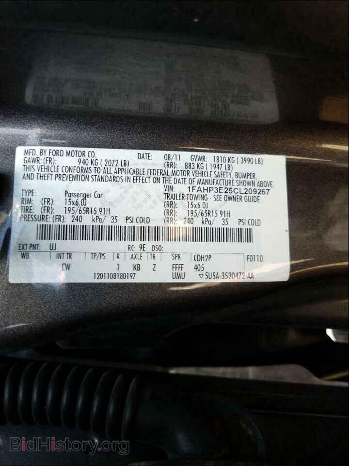 2012 FORD FOCUS - VIN: 1FAHP3E25CL209267 - Фото 10