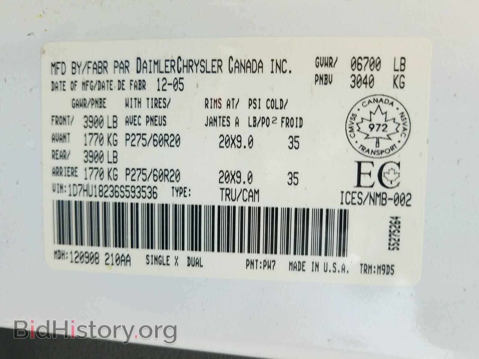 2006 DODGE RAM 1500 - VIN: 1D7HU18236S593536 - Фото 10