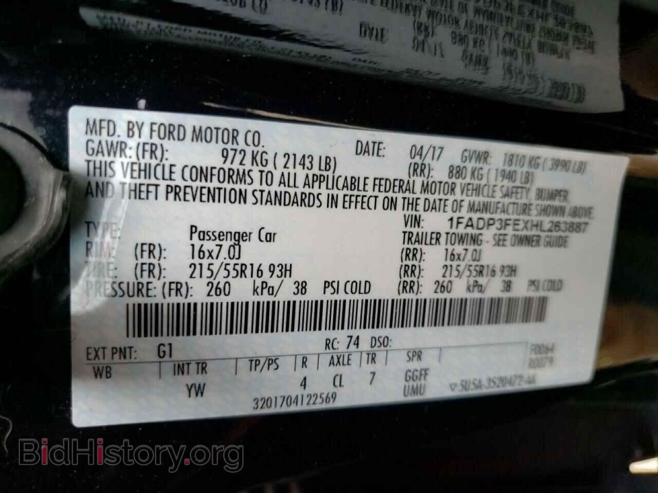 2017 FORD FOCUS - VIN: 1FADP3FEXHL263887 - Photo 10