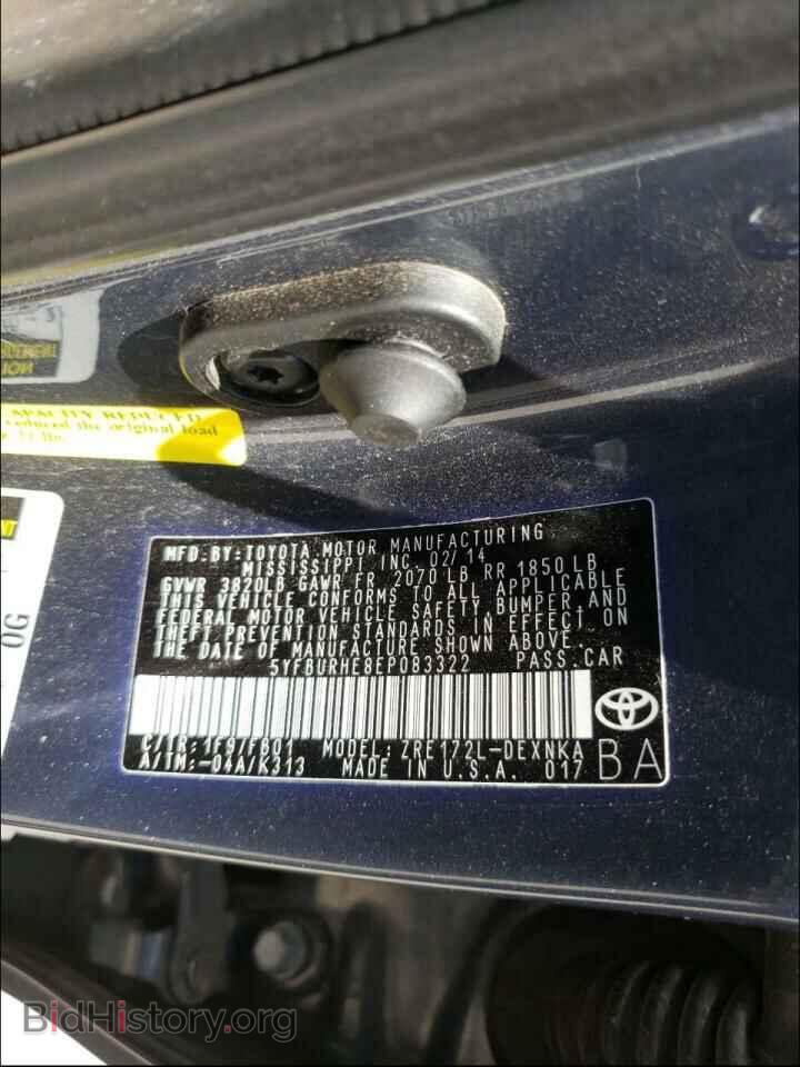 2014 TOYOTA COROLLA - VIN: 5YFBURHE8EP083322 - Фото 10