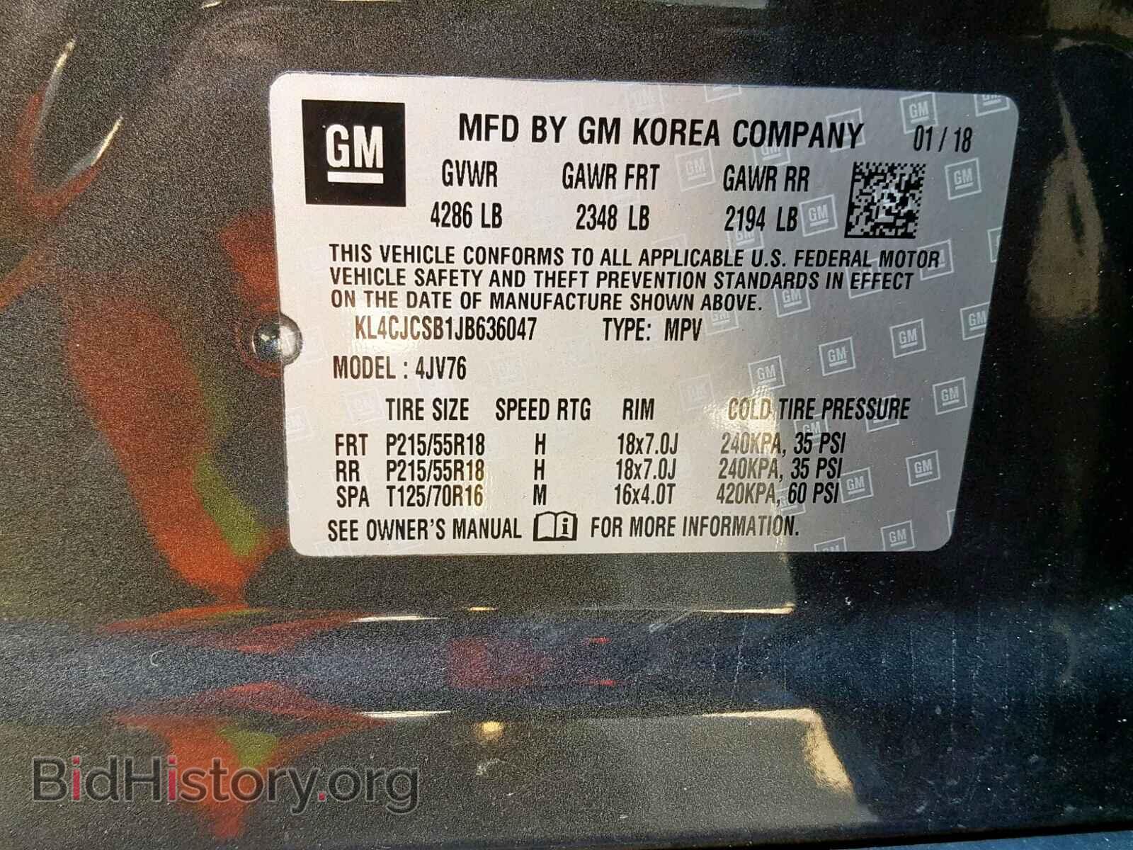 2018 BUICK ENCORE ESS - VIN: KL4CJCSB1JB636047 - Фото 10