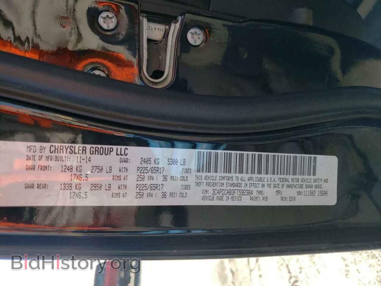 2015 DODGE JOURNEY - VIN: 3C4PDCAB3FT592364 - Фото 10